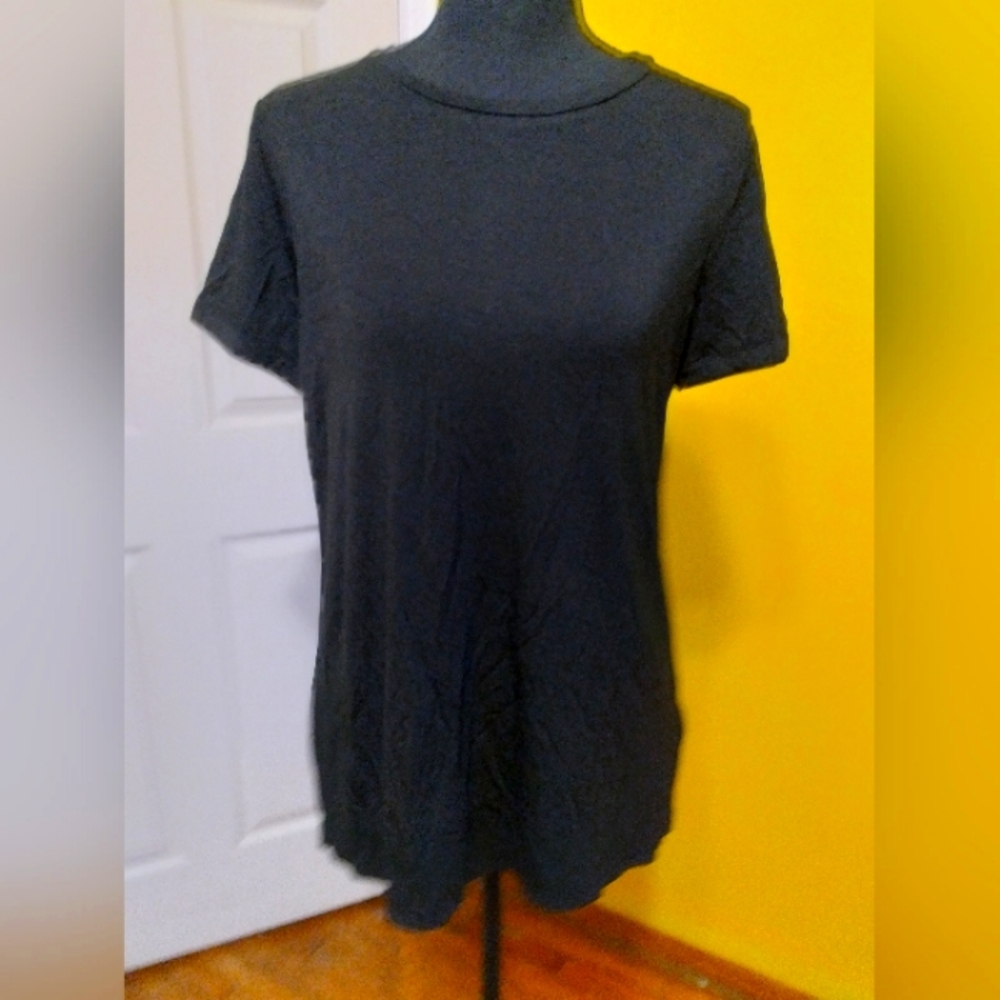 Ellen Tracy SMALL HiLo Tunic Tee - Black